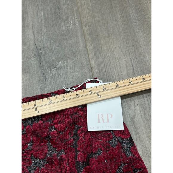 NWT Rachel Parcell Womens Red Metallic Floral Hi-Low Fit & Flare Skirt Size 6 - Picture 10 of 11